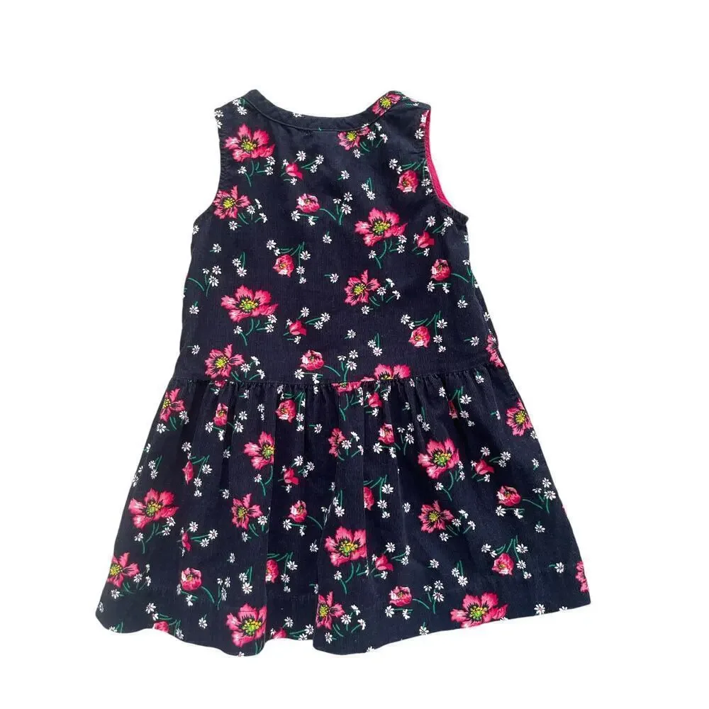 Gap Navy Floral Corduroy Dress 3